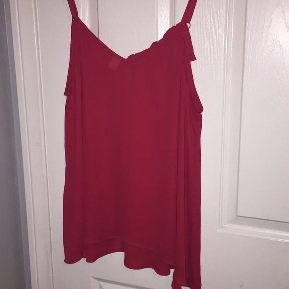 Torrid Red Ruffle Chiffon Top - Picture 2 of 4